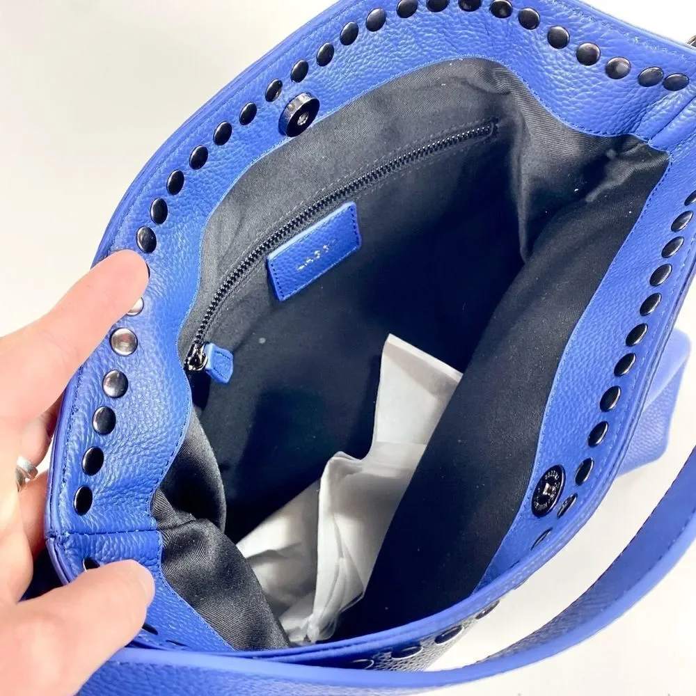 Laggo reed cobalt blue studded hobo purse NWT